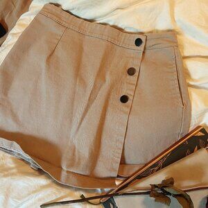 Beige Y2K Skirt-Shorts